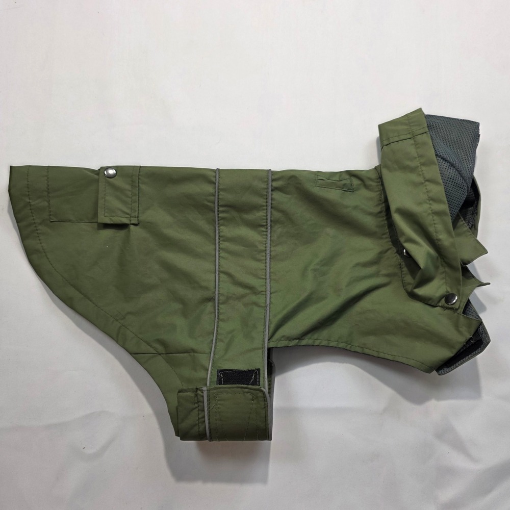 Telluride Clothing Company Dog Raincoat Olive Green Medium Reflective Utility